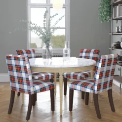 Hendrix Dining Chair In Plaid - Skyline Furniture -Skyline Furniture GUEST 02cd2dd1 a3a3 481a a558 f63e125f550e