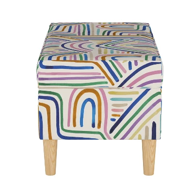 Storage Bench Rainbow Strokes Ochre - Skyline Furniture 4 Storage Bench Rainbow Strokes Ochre - Skyline Furniture - Image 2