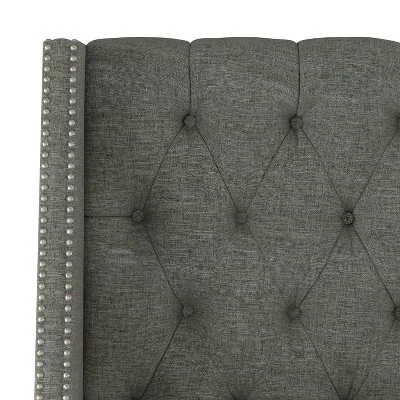 Diamond Tufted Nail Button Wingback Headboard - Skyline Furniture 5 Diamond Tufted Nail Button Wingback Headboard - Skyline Furniture - Image 3