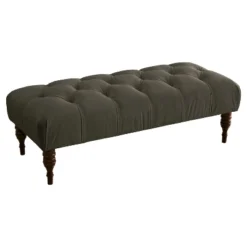 Edwardian Upholstered Tufted Bench - Skyline Furniture -Skyline Furniture GUEST 136dbb1e 3a61 45a1 92f5 938404a795a1
