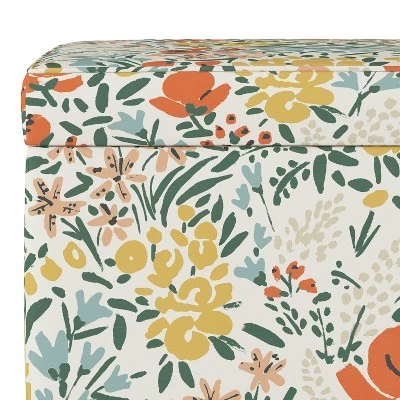 Storage Ottomans Cream Floral - Skyline Furniture 4 Storage Ottomans Cream Floral - Skyline Furniture - Image 2