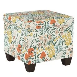 Storage Ottomans Cream Floral - Skyline Furniture