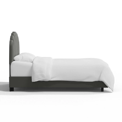 King Emma Shell Upholstered Bed Dark Silver - Skyline Furniture 4 King Emma Shell Upholstered Bed Dark Silver - Skyline Furniture - Image 2