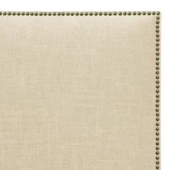 Queen Bella Nail Button Border Headboard Cream Linen/Brass - Skyline Furniture -Skyline Furniture GUEST 2bdff494 4d46 4ad8 aca7 04bca695ebd2