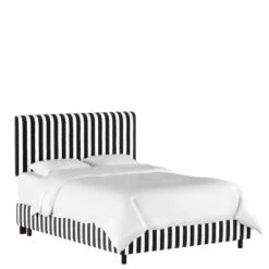 Olivia Striped Upholstered Bed - Skyline Furniture