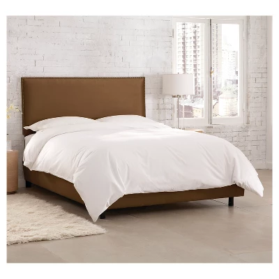 Arcadia Nailbutton Microsuede Bed - Skyline Furniture 3 Arcadia Nailbutton Microsuede Bed - Skyline Furniture
