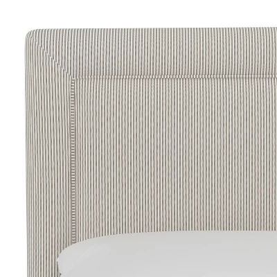Empire Upholstered Bed In Oxford Striped Taupe - Skyline Furniture 5 Empire Upholstered Bed In Oxford Striped Taupe - Skyline Furniture - Image 3