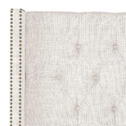 King Louis Diamond Tufted Wingback Headboard Off White Linen With Brass Nail Buttons - Skyline Furniture 9 King Louis Diamond Tufted Wingback Headboard Off White Linen With Brass Nail Buttons - Skyline Furniture -Skyline Furniture GUEST 54aa7e20 188b 4321 b322 7b680f5cac94