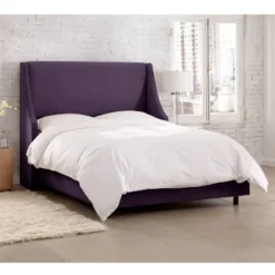 Dianna Swoop Arm Wingback Velvet Bed - Skyline Furniture -Skyline Furniture GUEST 55cb522e b37e 4be9 ab86 1819523dcc60