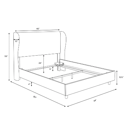 Tufted Woven Upholstered Wingback Bed - Skyline Furniture 7 Tufted Woven Upholstered Wingback Bed - Skyline Furniture - Image 5