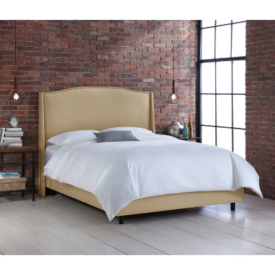 Palermo Upholstered Nail Button Wingback Bed - Skyline Furniture 3 Palermo Upholstered Nail Button Wingback Bed - Skyline Furniture