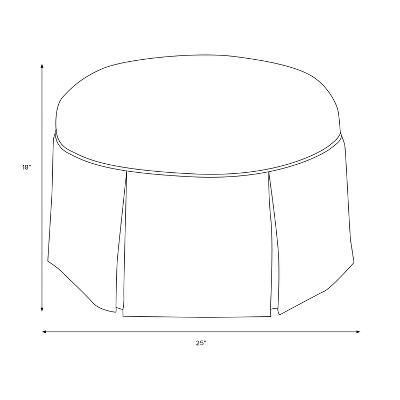 Round Skirted Ottoman - Skyline Furniture 4 Round Skirted Ottoman - Skyline Furniture - Image 2
