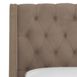 Arlette Nail Button Tufted Wingback Bed In Velvet - Skyline Furniture -Skyline Furniture GUEST 6f82c1c7 5e85 4a3e bc36 70bbe428cd90