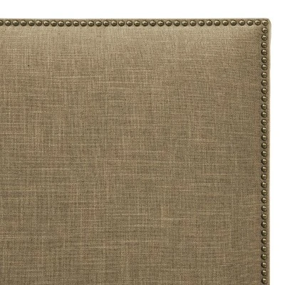 King Bella Nail Button Border Bed Cream Linen With Brass Nailbuttons - Skyline Furniture 3 King Bella Nail Button Border Bed Cream Linen With Brass Nailbuttons - Skyline Furniture