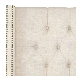 Louis Diamond Tufted Wingback Linen Bed - Skyline Furniture -Skyline Furniture GUEST 835019c4 351a 44d2 a7dd 04c68114396d