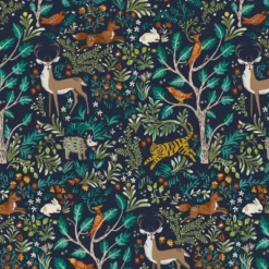 Queen Arcadia Nail Button Nature Printed Bed Blue - Skyline Furniture -Skyline Furniture GUEST 8480f507 9a2a 4217 8a0b a81eabc79f31