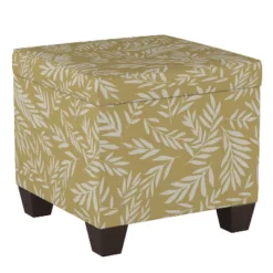 Fairland Storage Ottoman Golden Leaf Print - Skyline Furniture