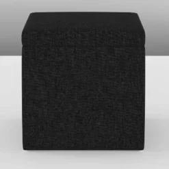 Plano Storage Ottoman In Textured Linen - Skyline Furniture