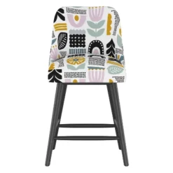 Sherrie Counter Height Barstool In Patterns Botanical Helsinki Block Lavender - Skyline Furniture