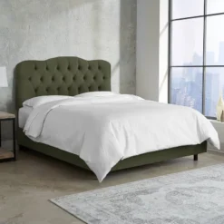 Seville Upholstered Bed In Linen - Skyline Furniture -Skyline Furniture GUEST 986d1c73 8a13 4fc0 ac85 418dc691730b