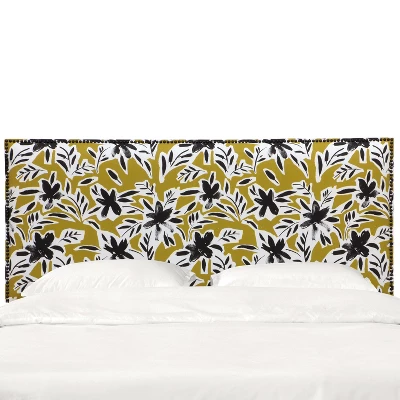 Arcadia Nail Button Botanical Printed Headboard - Skyline Furniture 3 Arcadia Nail Button Botanical Printed Headboard - Skyline Furniture