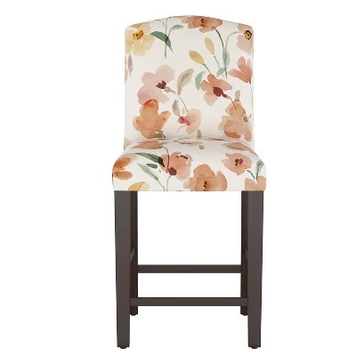 Alex Camel Back Counter Height Barstool With Botanical Print - Skyline Furniture 3 Alex Camel Back Counter Height Barstool With Botanical Print - Skyline Furniture