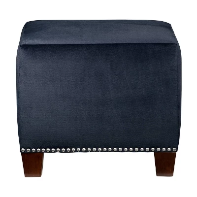 Square Nail Button Ottoman - Skyline Furniture 3 Square Nail Button Ottoman - Skyline Furniture