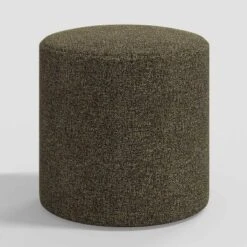 Round Thalia Ottoman In Tweed - Skyline Furniture