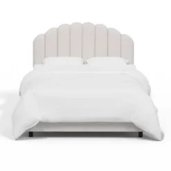 Full Emma Shell Upholstered Bed White - Skyline Furniture