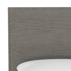 King Bella Nail Button Border Headboard Gray Linen/Pewter - Skyline Furniture -Skyline Furniture GUEST e5813a3f 5f11 4995 bd4d 5e5e0a9b69db