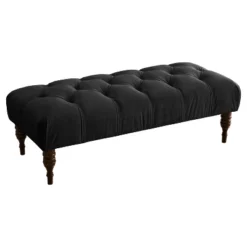 Edwardian Upholstered Tufted Bench - Skyline Furniture -Skyline Furniture GUEST e5c8a752 8ad3 4408 8b1f e49303389f8c
