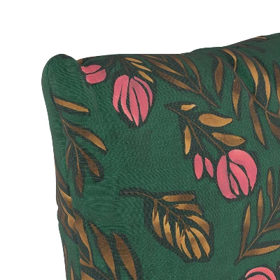 Floral Square Throw Pillow Emerald - Skyline Furniture 4 Floral Square Throw Pillow Emerald - Skyline Furniture - Image 2