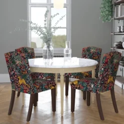 Ayala Nail Button Patterned Dining Chair Frolic Navy - Skyline Furniture -Skyline Furniture GUEST ee37373d 13eb 46e2 a999 0b33fca7a2d8