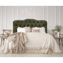Queen Tufted Headboard Velvet Loden - Skyline Furniture -Skyline Furniture GUEST ee4a7751 3d61 45f7 a01e 7b45e7386c7f