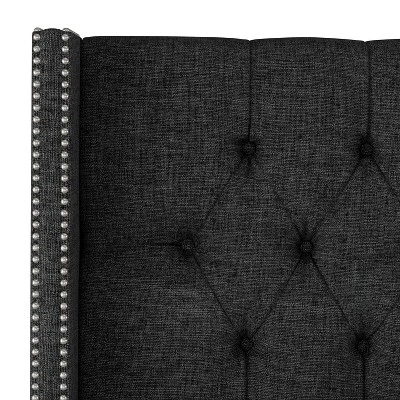 Louis Diamond Tufted Wingback Textured Linen Bed - Skyline Furniture 5 Louis Diamond Tufted Wingback Textured Linen Bed - Skyline Furniture - Image 3