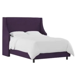 Dianna Swoop Arm Wingback Velvet Bed - Skyline Furniture