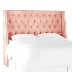 Arlette Diamond Tufted Wingback Headboard In Velvet - Skyline Furniture