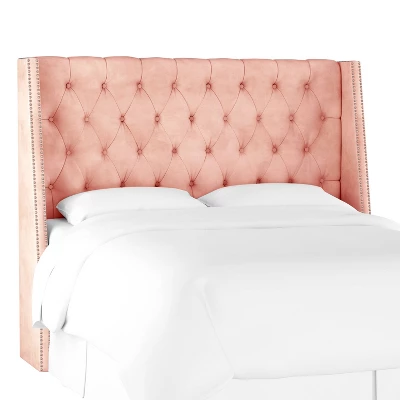 Arlette Diamond Tufted Wingback Headboard In Velvet - Skyline Furniture 3 Arlette Diamond Tufted Wingback Headboard In Velvet - Skyline Furniture