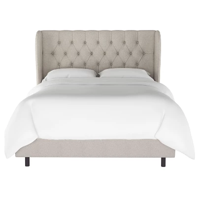 Tufted Woven Upholstered Wingback Bed - Skyline Furniture 3 Tufted Woven Upholstered Wingback Bed - Skyline Furniture